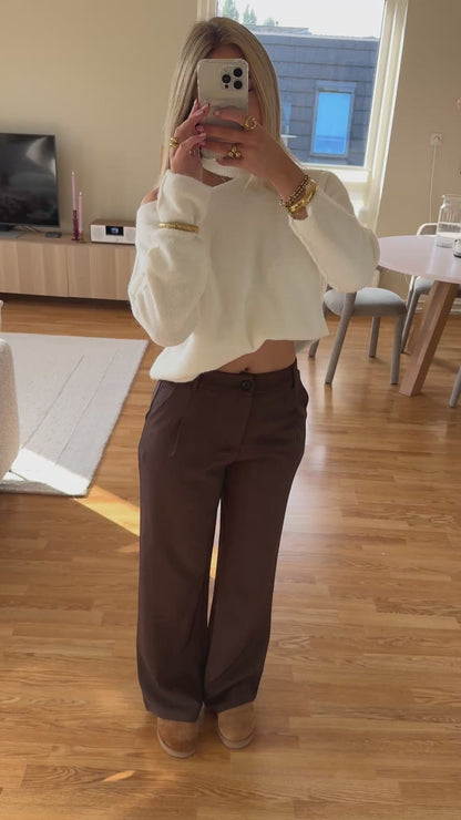 Wide leg pantalon - bruin