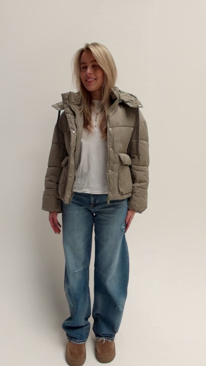 Winter puffer jacket - groen