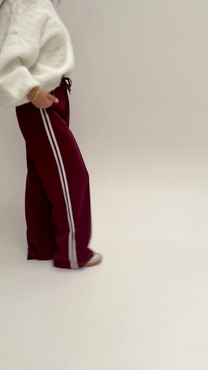 Ella jogger - striped burgundy
