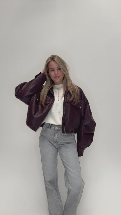 Roxy leatherlook jacket - bordeaux