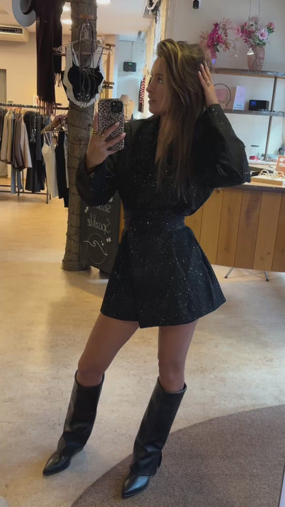 Sparkle playsuit - zwart