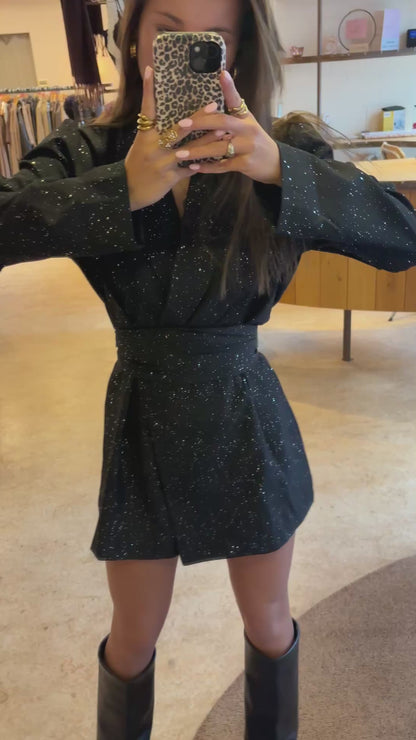 Sparkle playsuit - zwart